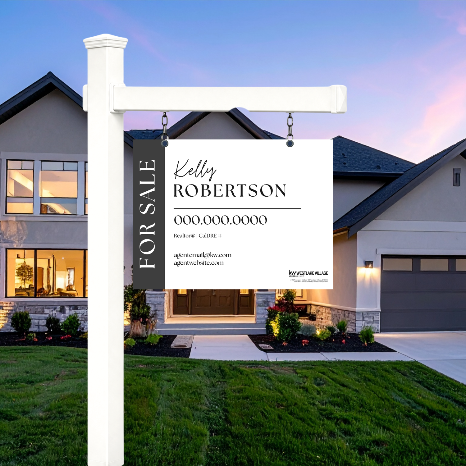24x18 For Sale Sign Light Modern