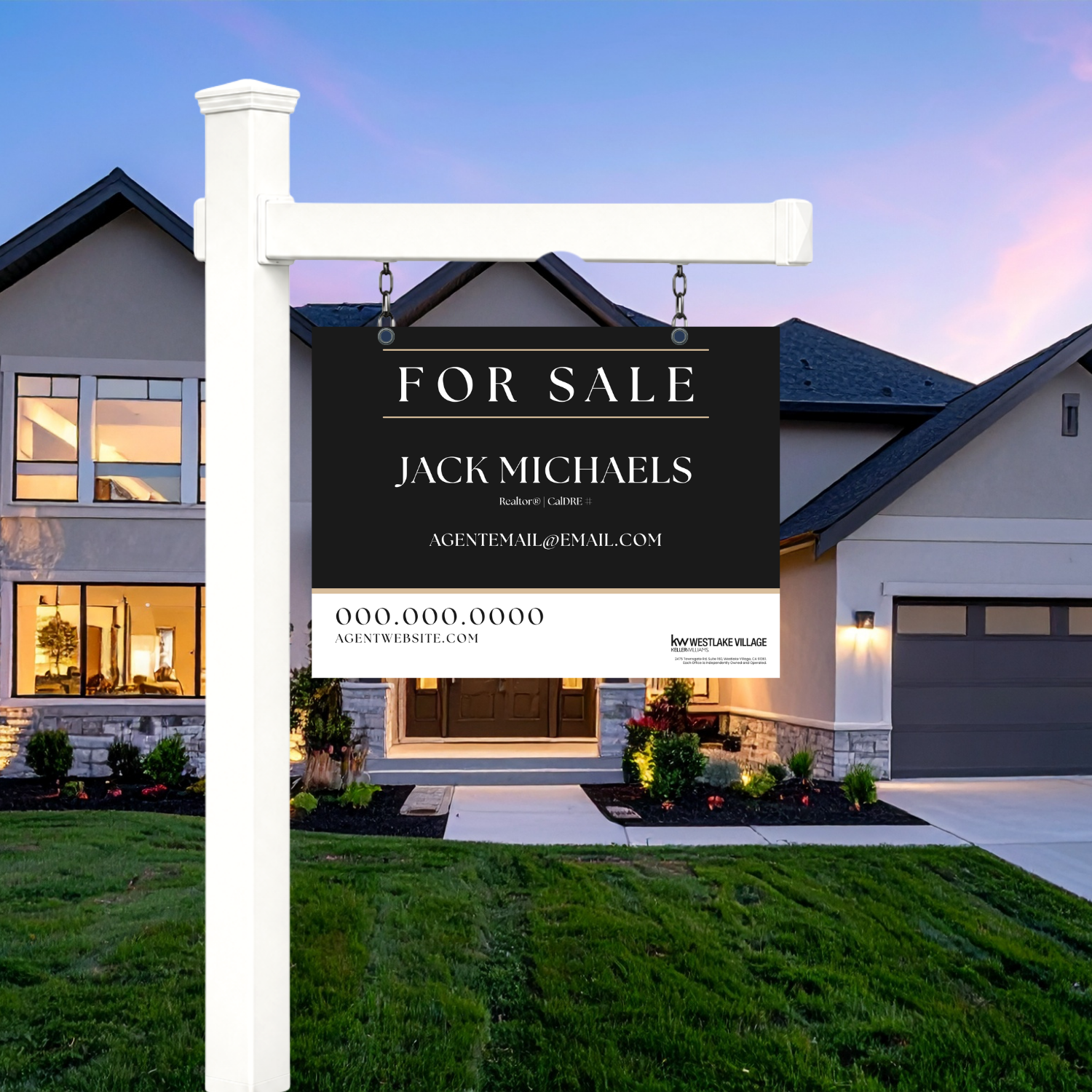 24x18 For Sale Sign Dark Classic