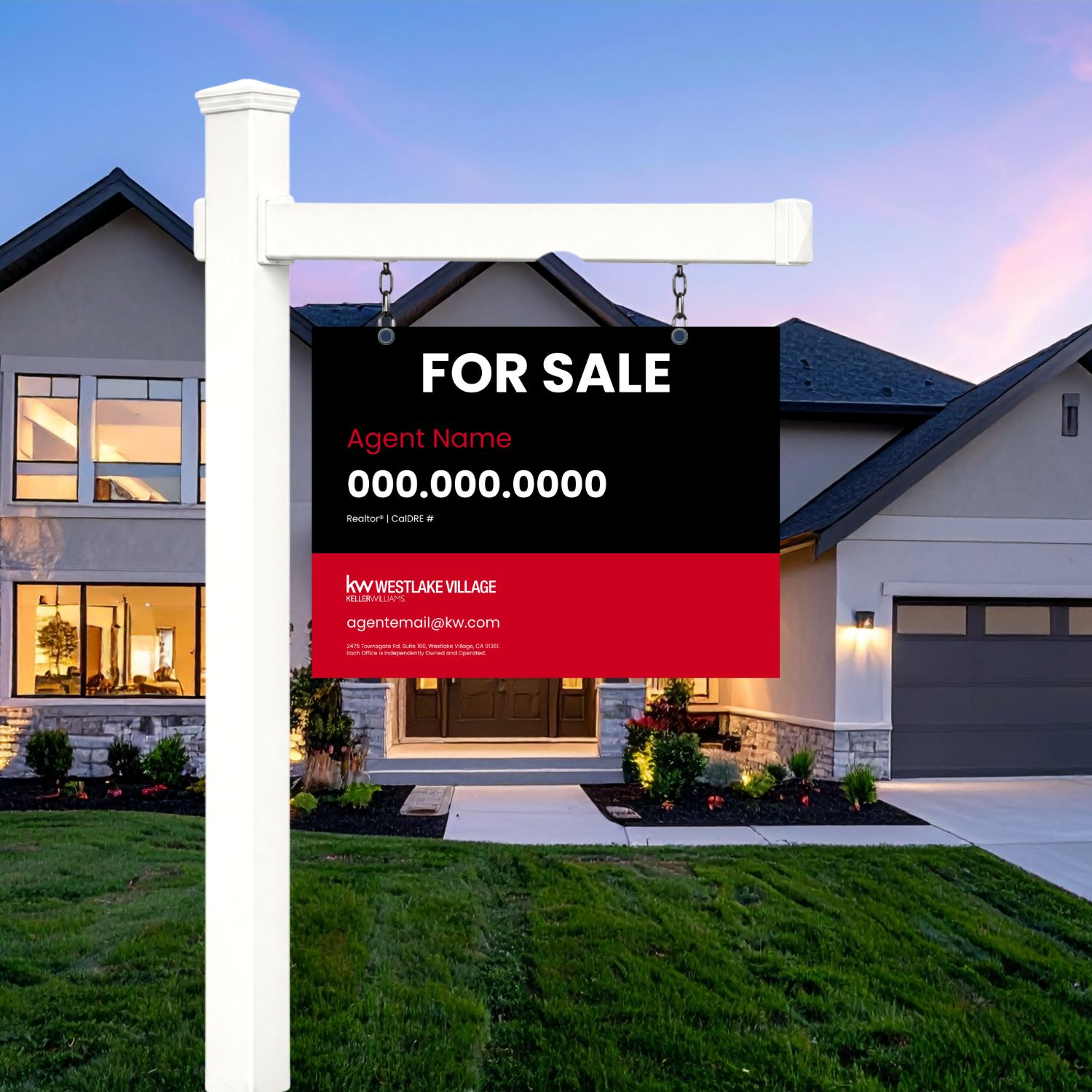 24x18 For Sale Sign Dark Simple