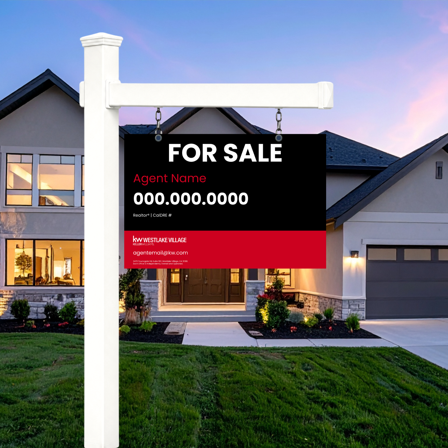 36x24 For Sale Sign Dark Simple