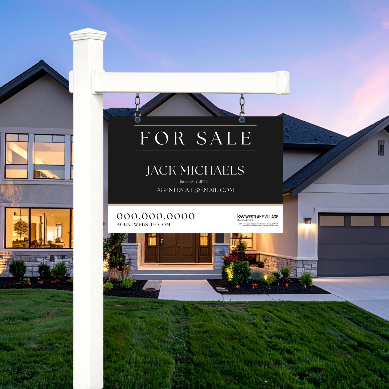 36x24 For Sale Sign Dark Classic