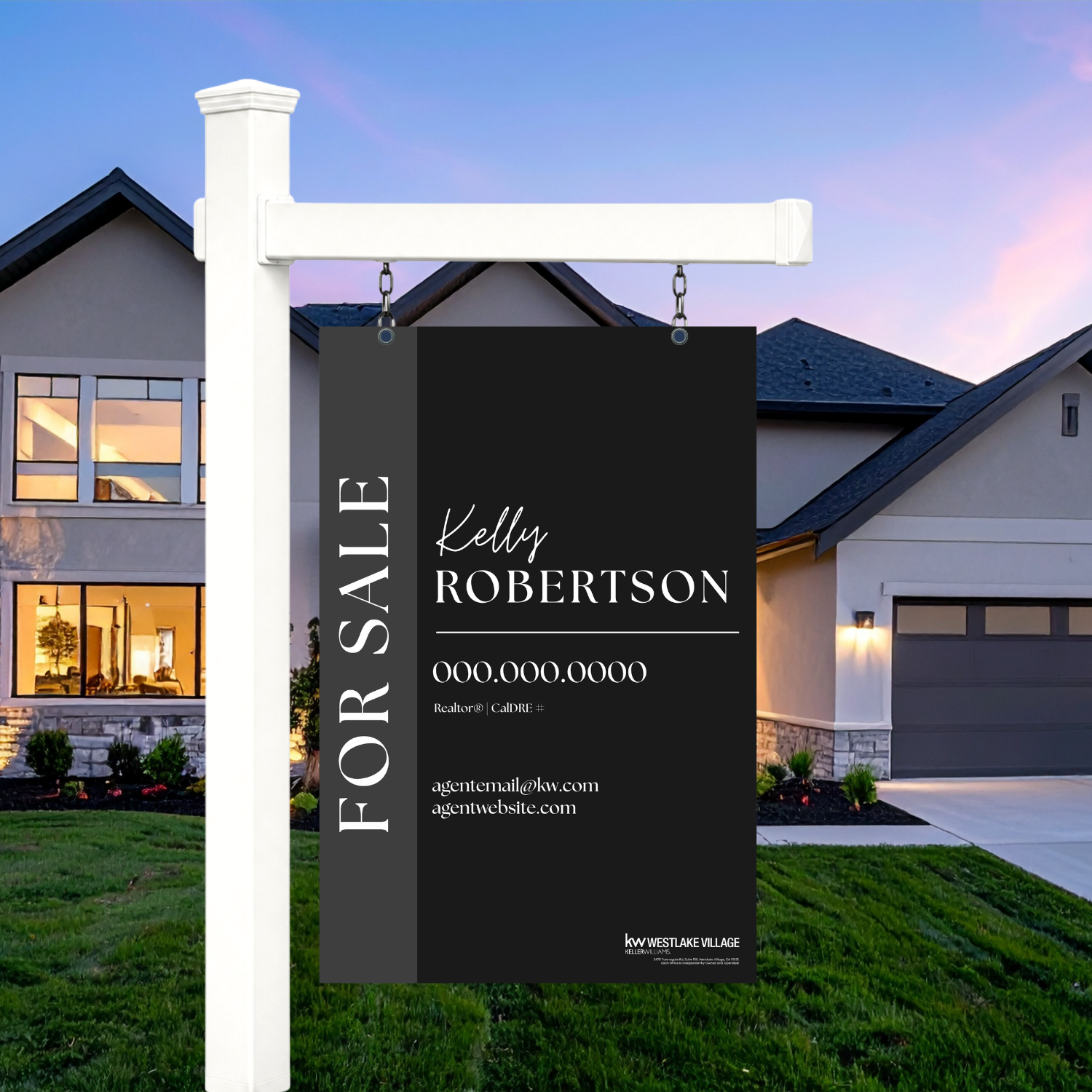 24x36 For Sale Sign Dark Modern