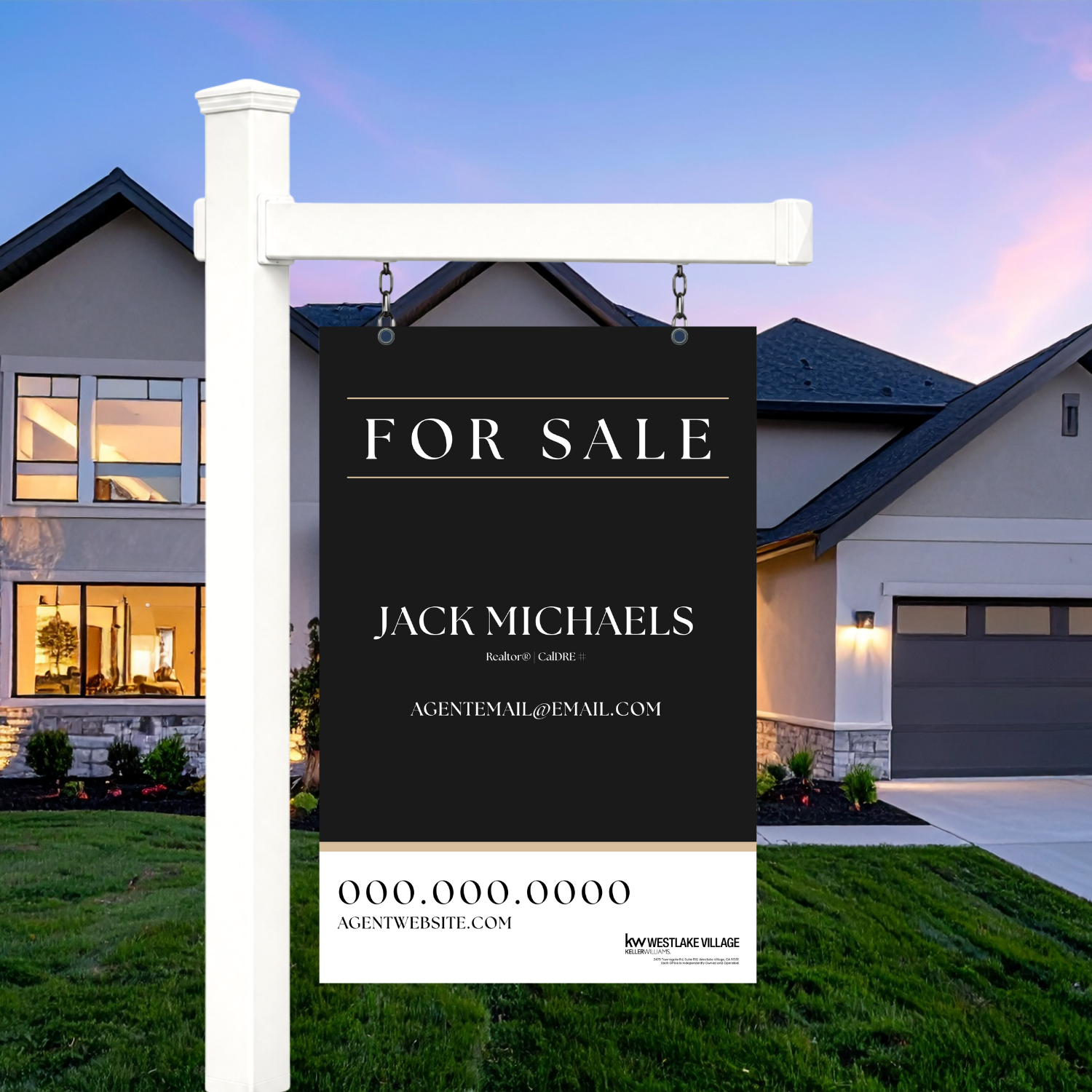 24x36 For Sale Sign Dark Classic