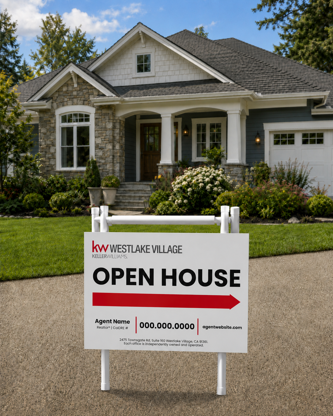 24x18 PVC Open House Signs Light Simple