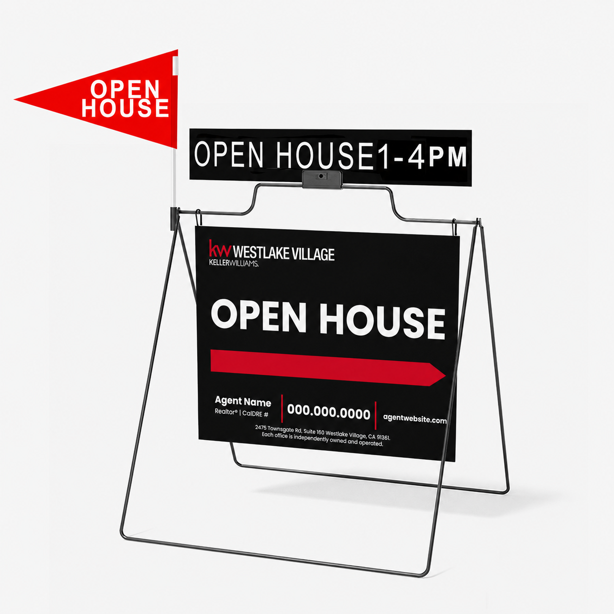 Metal Open House Signs Dark