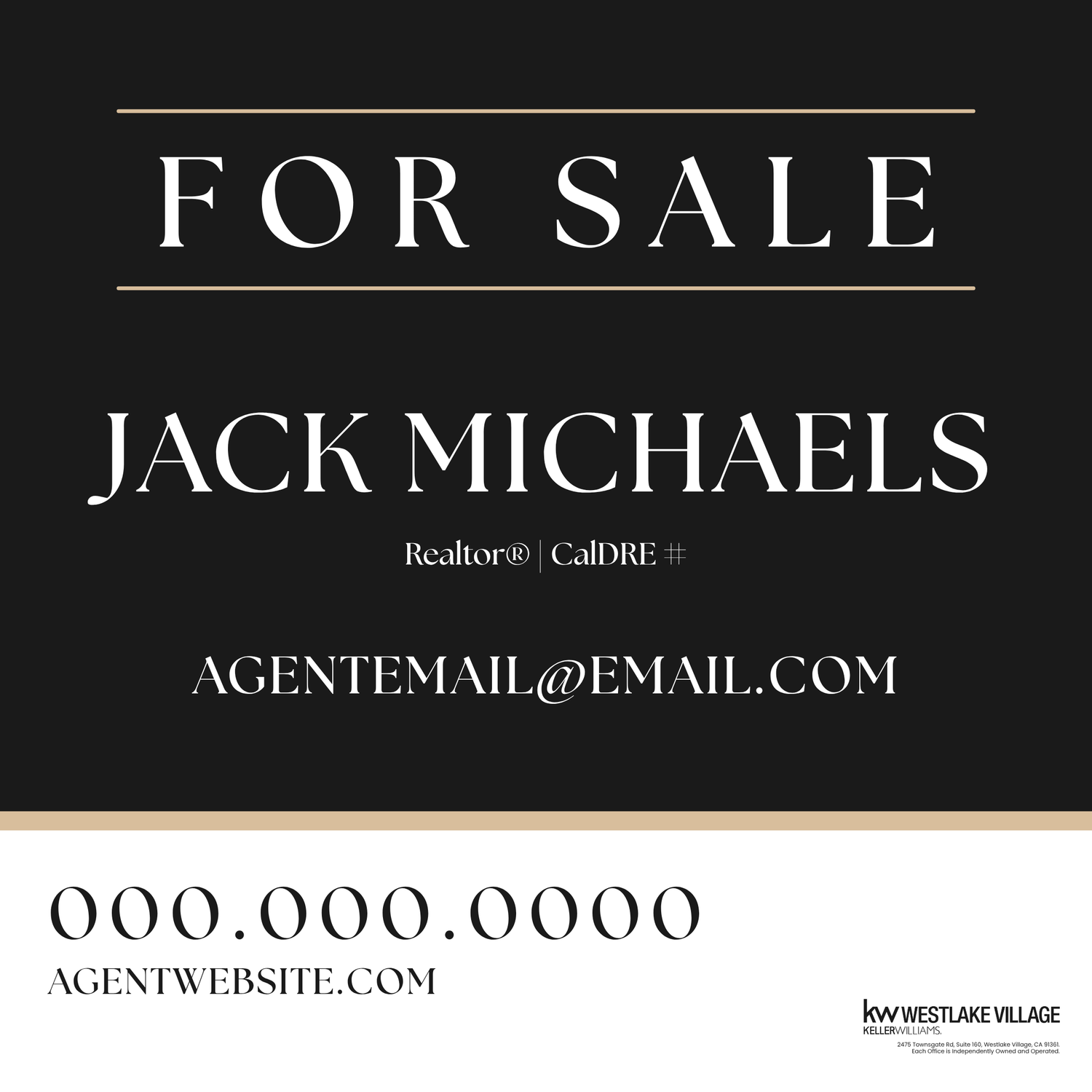 24x24 For Sale Sign Dark Classic