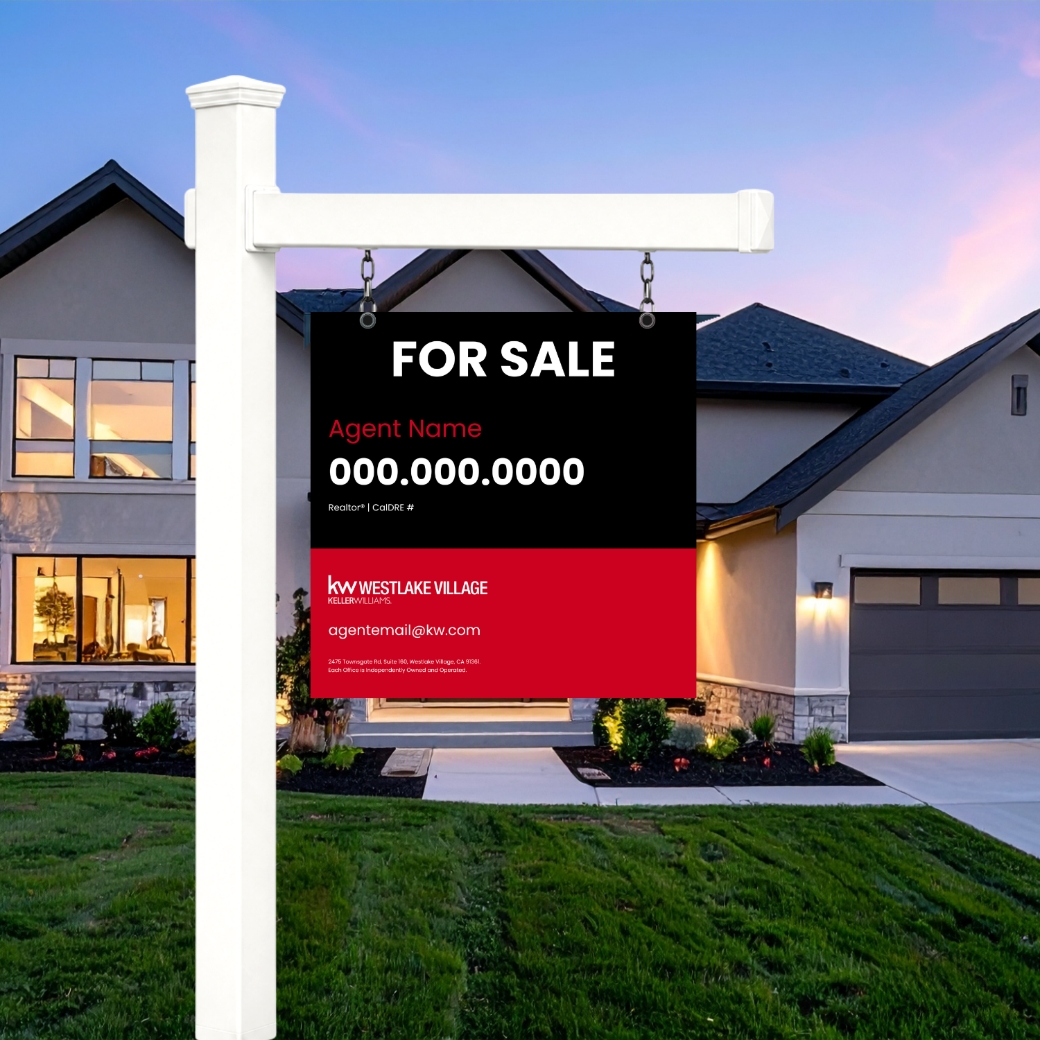 24x24 For Sale Sign Dark Simple