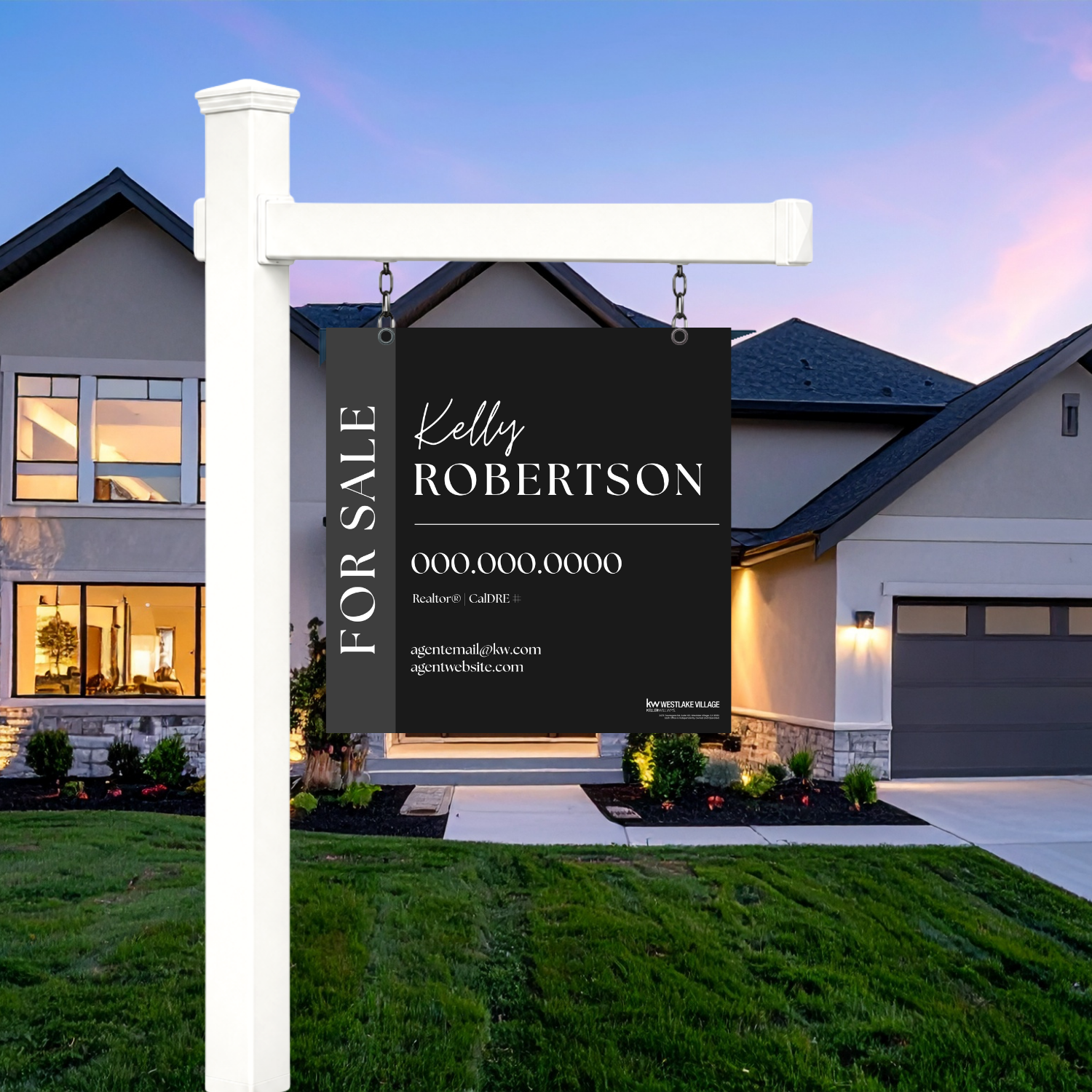 24x24 For Sale Sign Dark Modern