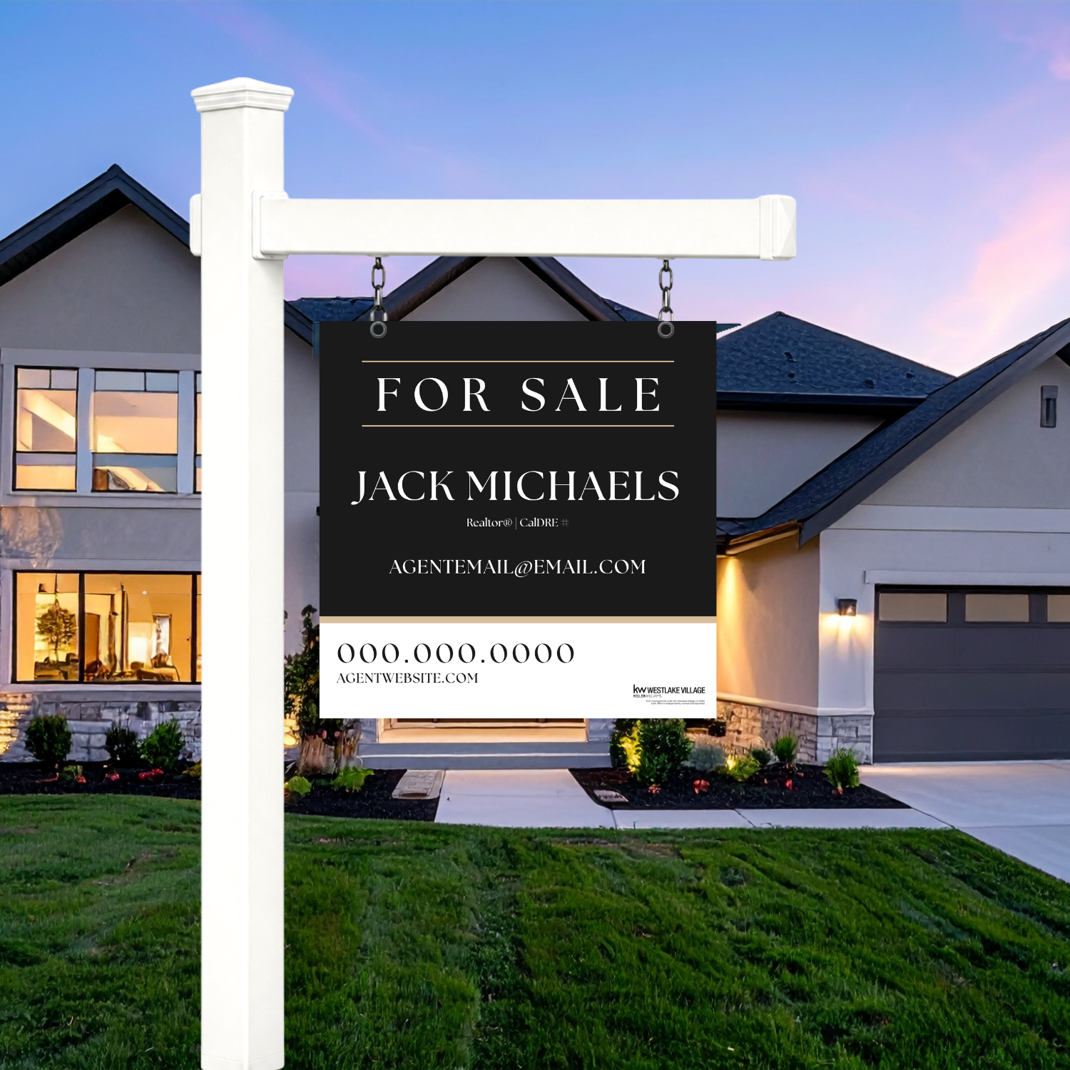24x24 For Sale Sign Dark Classic