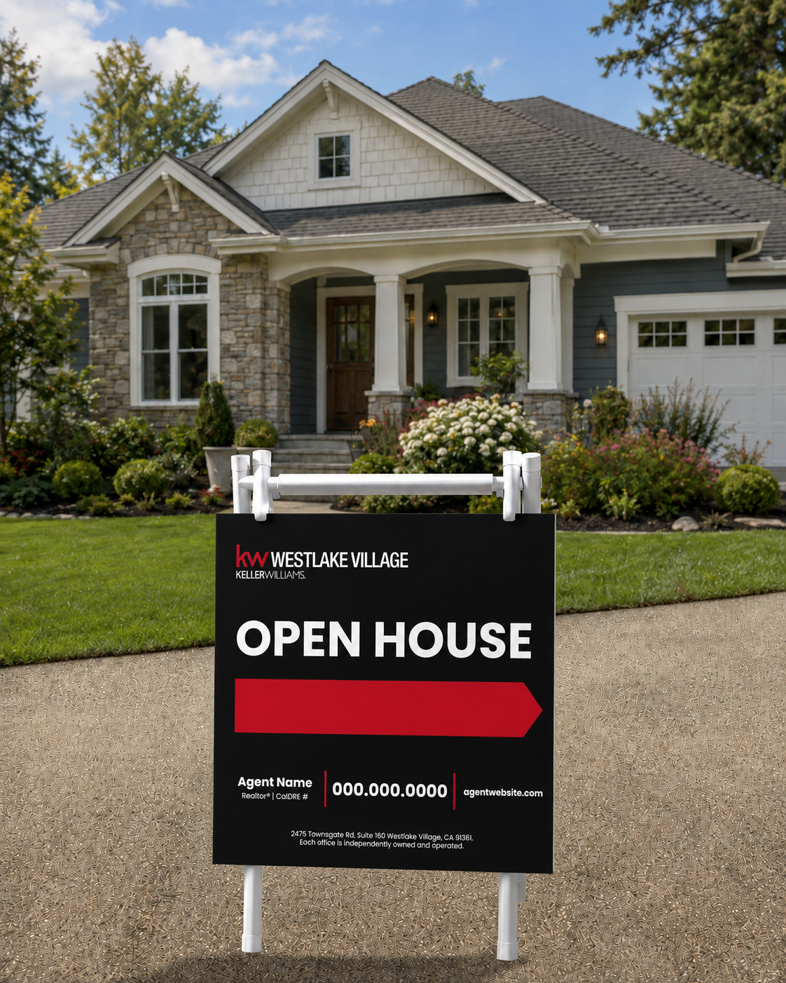 24x24 PVC Open House Signs Dark Simple