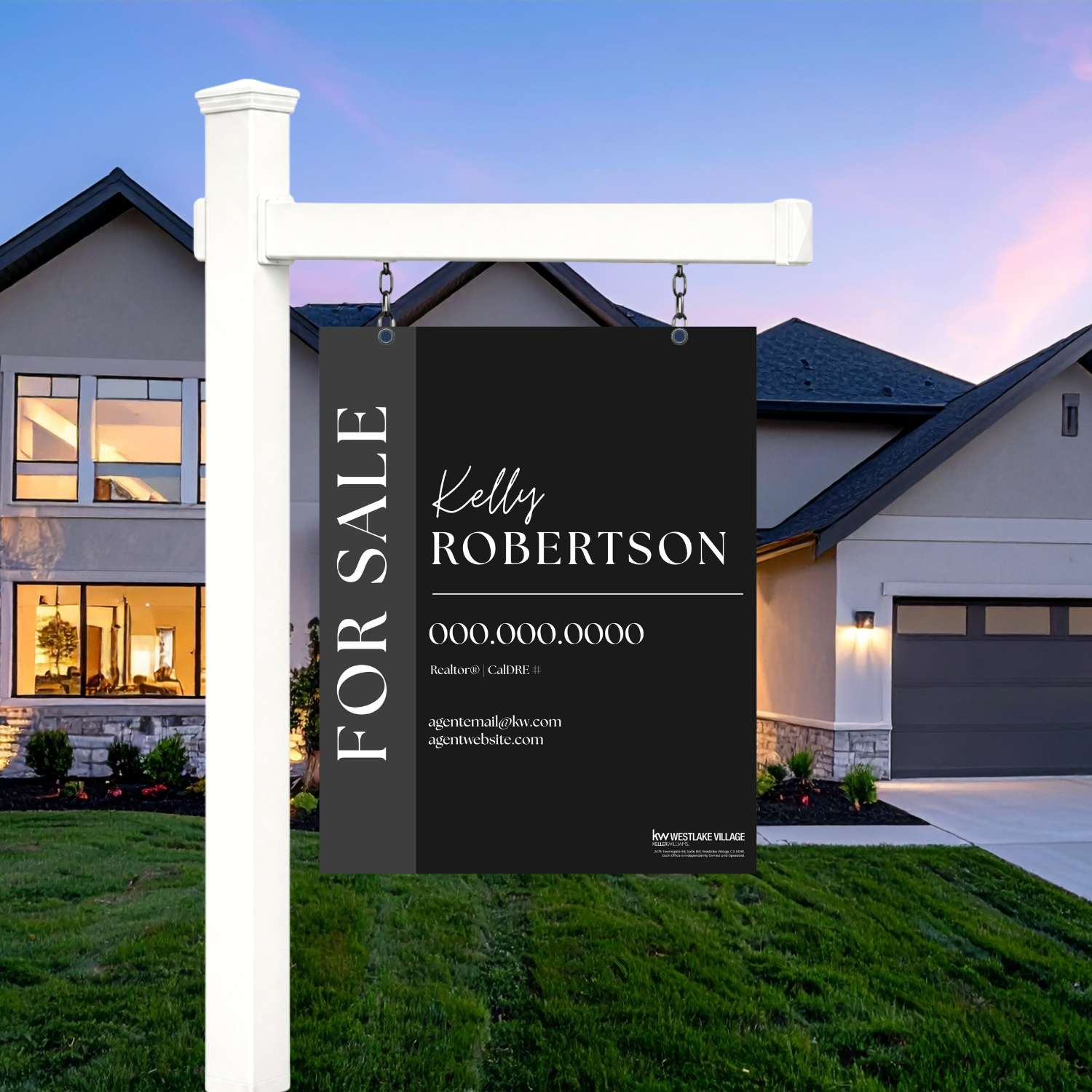 24x30 For Sale Sign Dark Modern