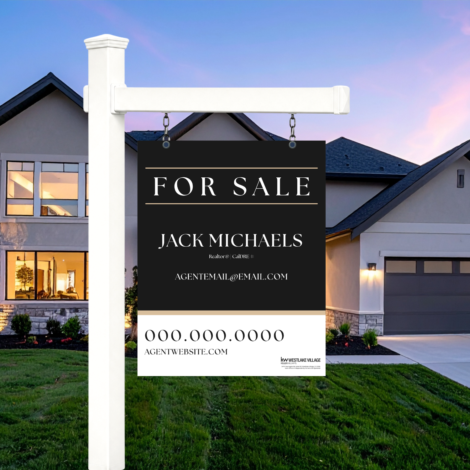 24x30 For Sale Sign Dark Classic