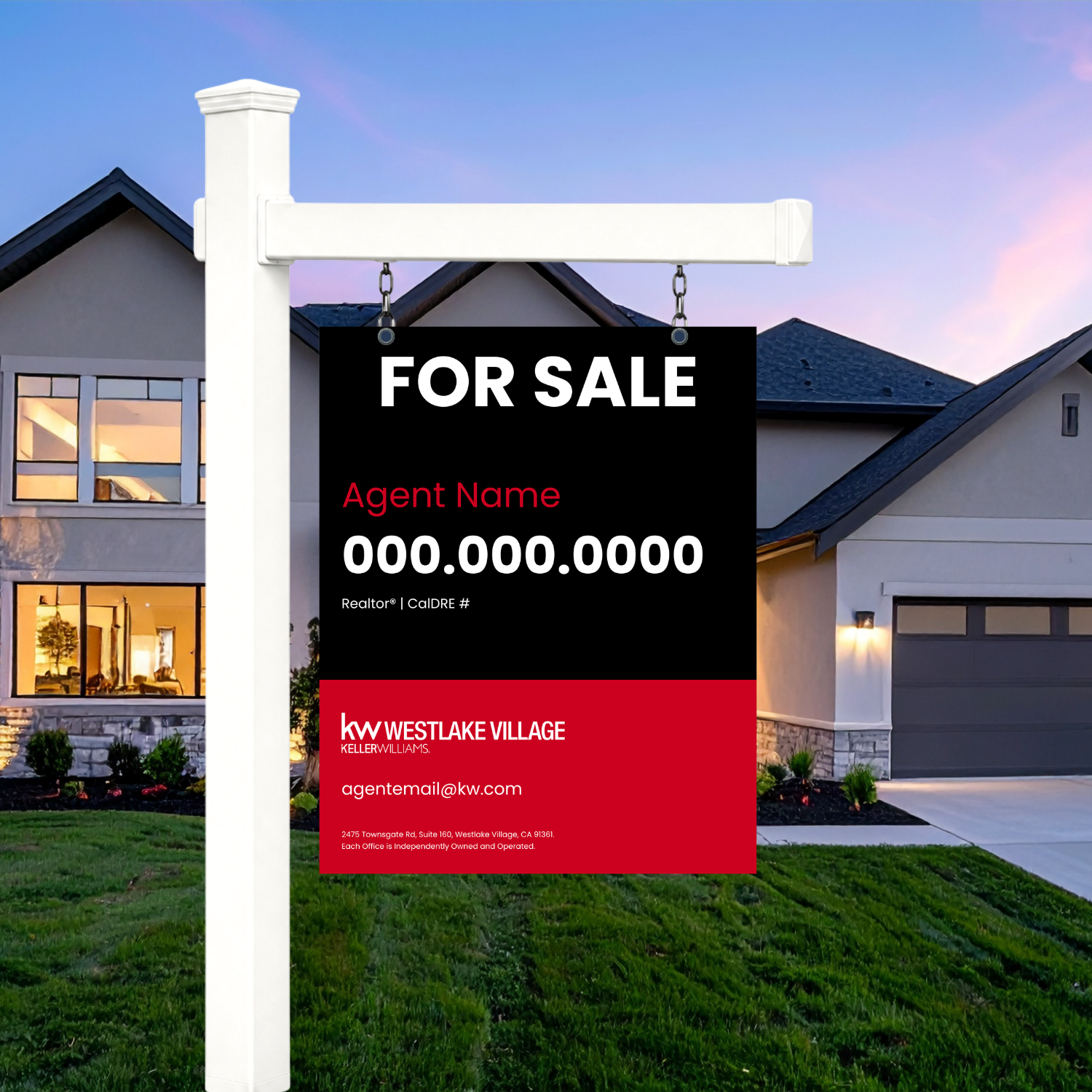 24x30 For Sale Sign Dark Simple