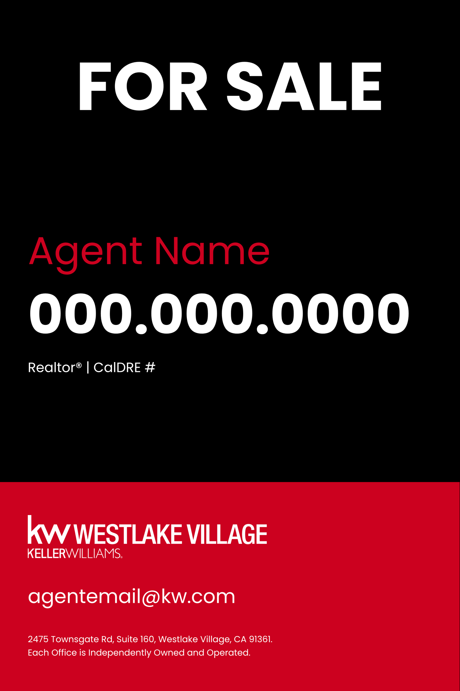 24x36 For Sale Sign Dark Simple