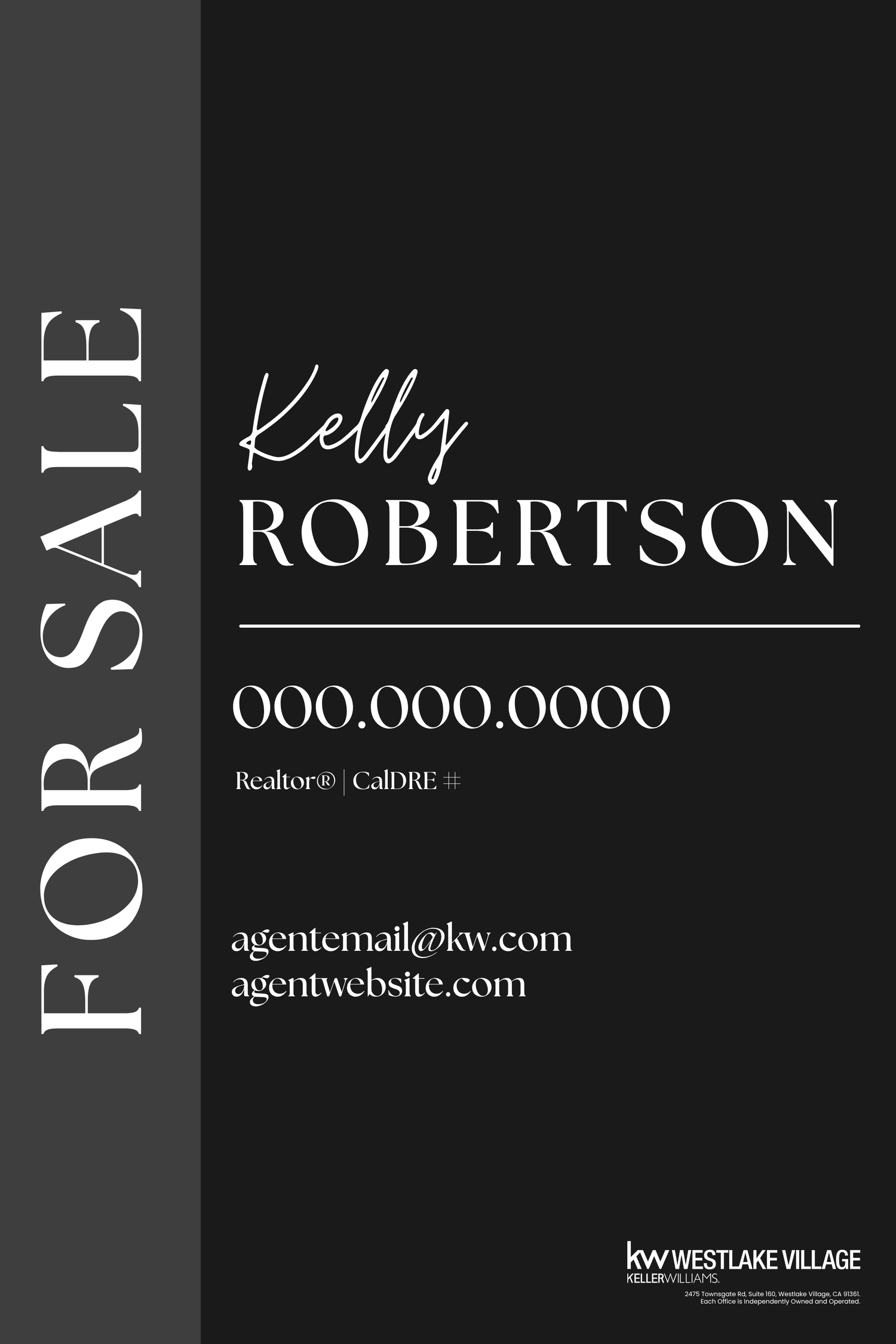 24x36 For Sale Sign Dark Modern