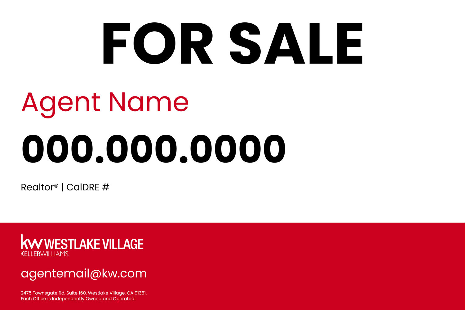 36x24 For Sale Sign Light Simple